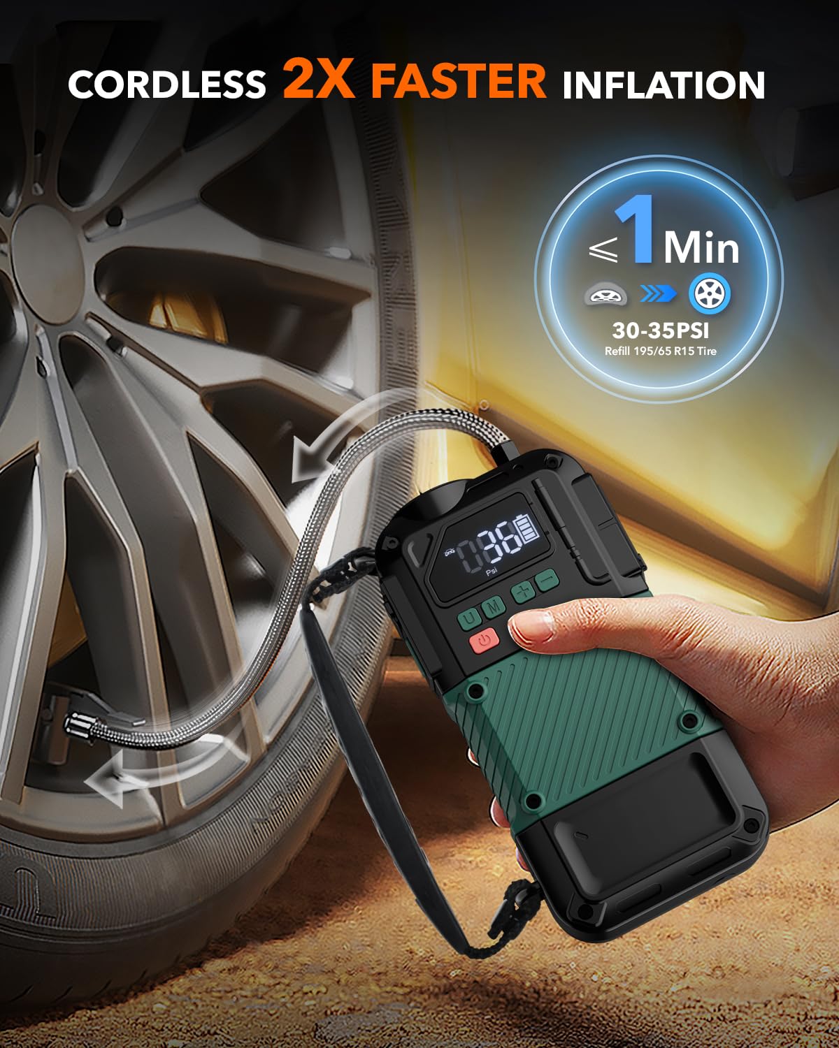 Portable Car Jump Starter and Air Compressor