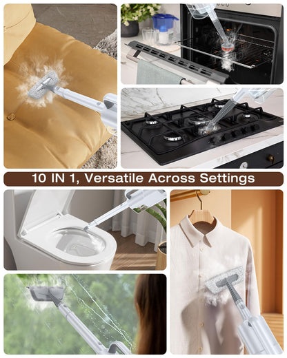 LABIGO 10-in-1 Steam Mop with Detachable Handheld Steamer, 350ml Tank, 10s Heat-Up, 248°F Steam Cleaner, 2-Level Control and Swivel Head for Floors, Carpets, Tiles, BBQ grill and Multi-Surface