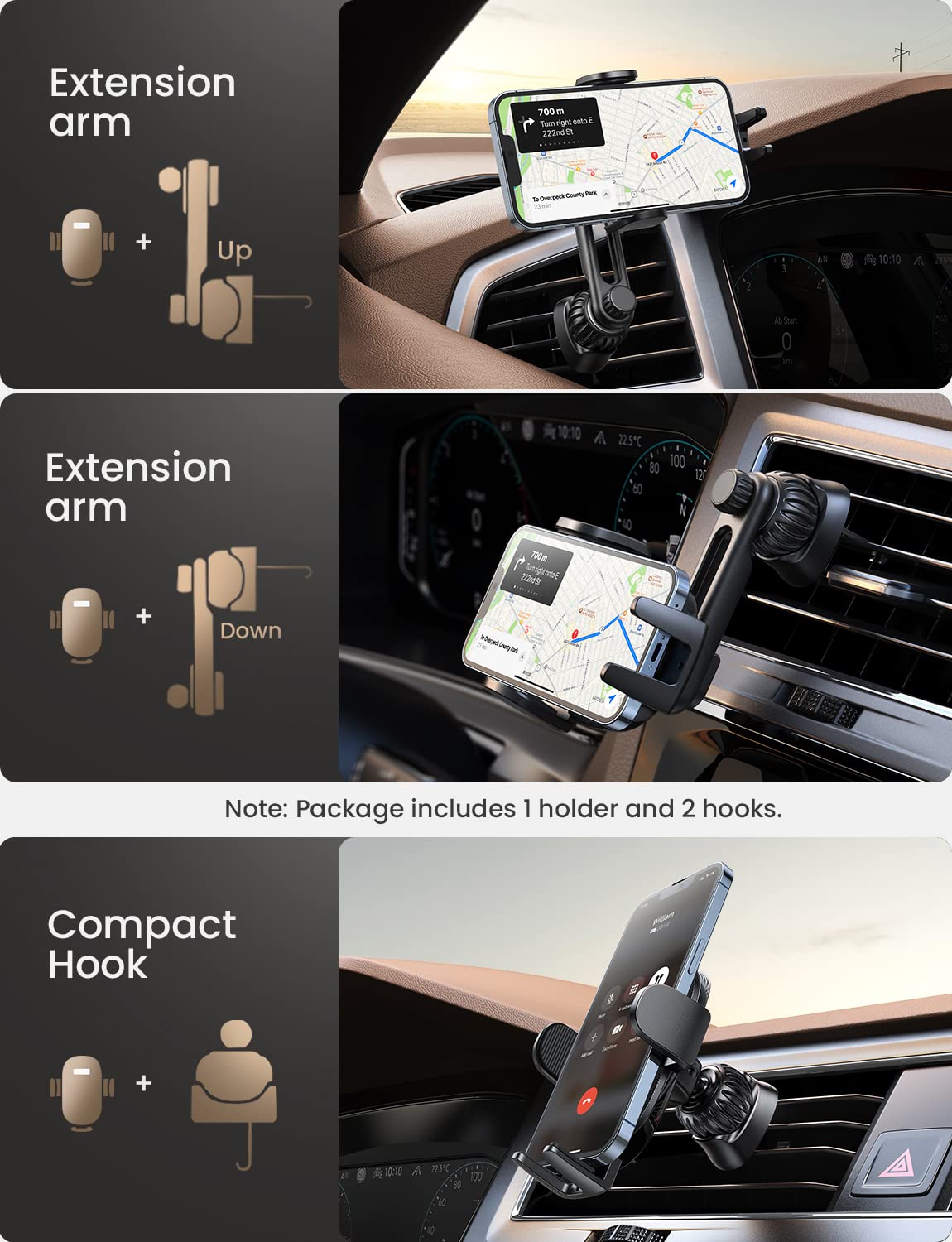 LISEN Universal Car Phone Mount for Hands-Free Use