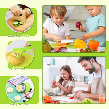 Kids Knife Set with Cutting Board & Tools