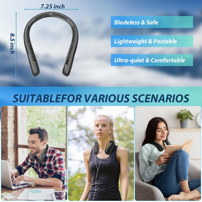 Bladeless Neck Fan with 3 Speed Settings