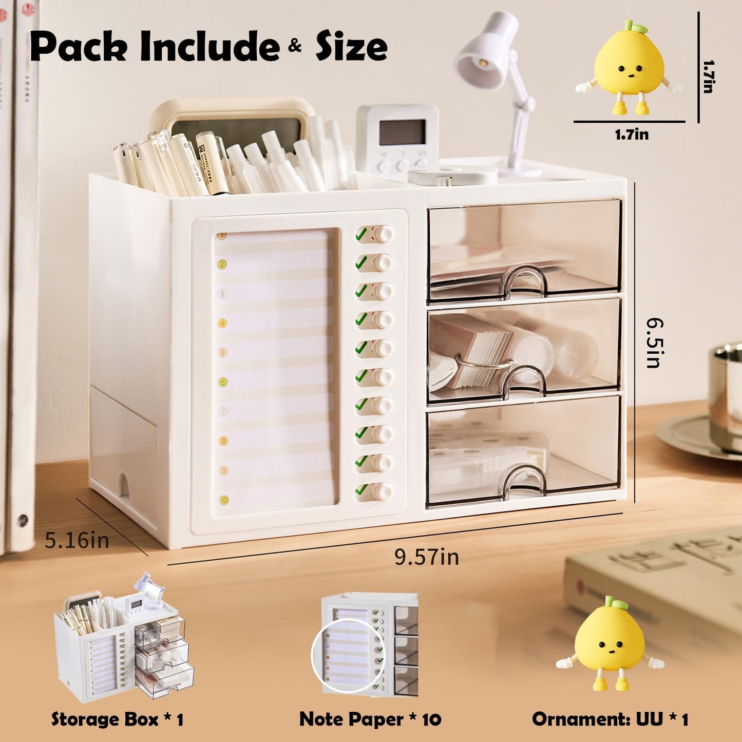 4-Drawer Desk Organizer by UFORU for Office