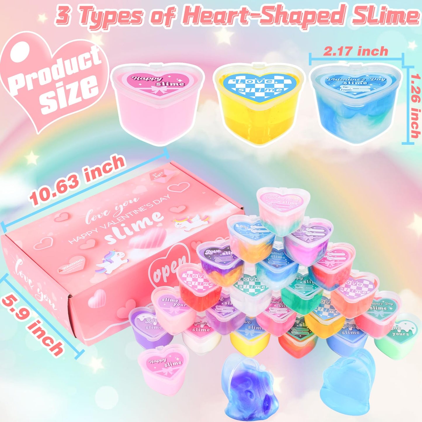 Valentine's Day Slime Party Favors - 24 Pack