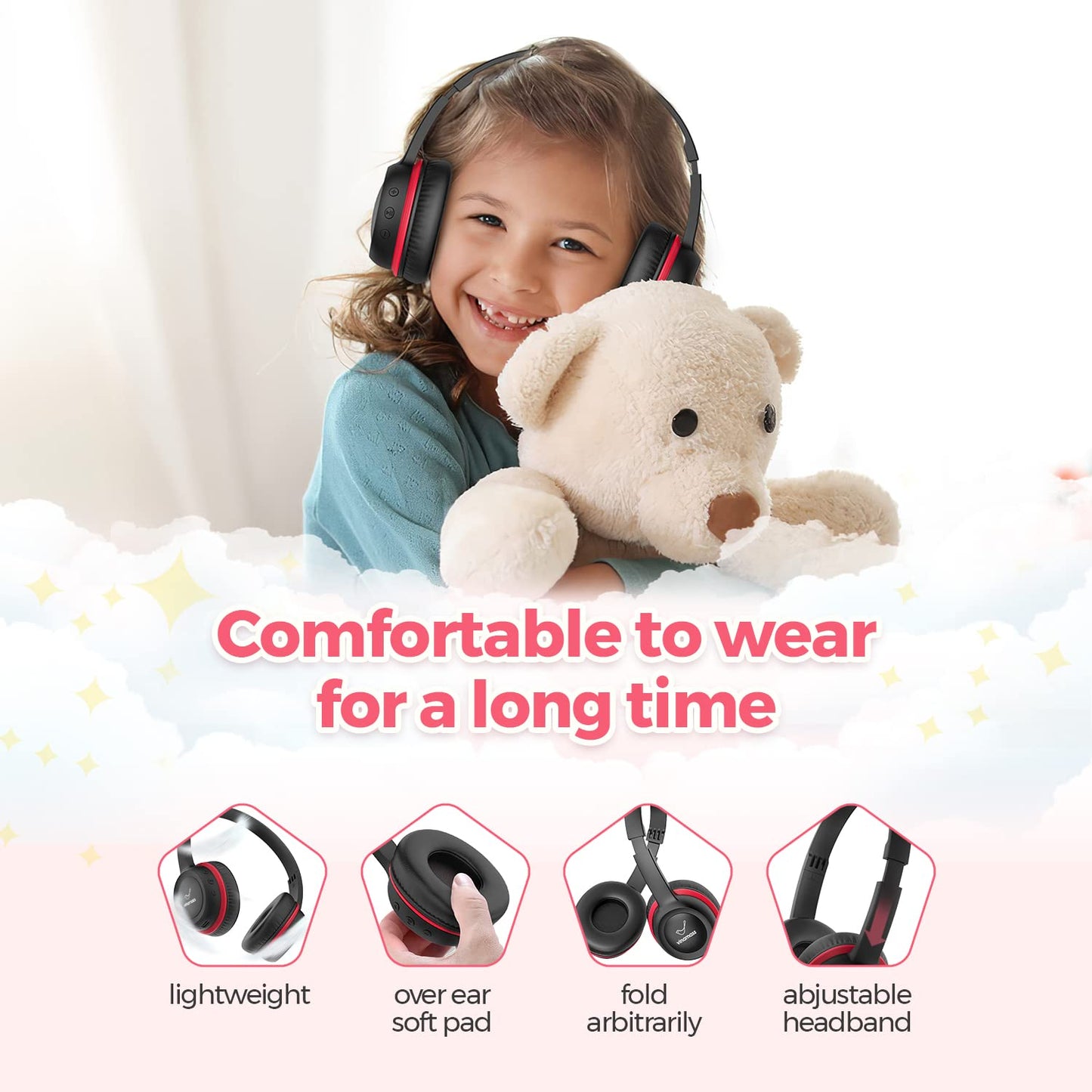 Kids Bluetooth Headphones with 22H Playtime