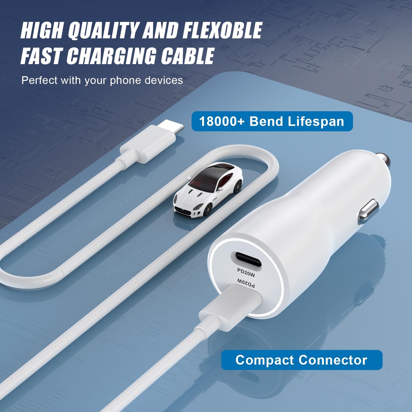 USB C Car Charger 40W Dual 2 Pack