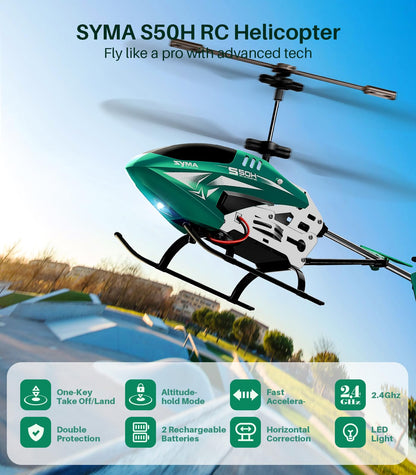 SYMA RC Helicopter, S50H Remote Control Helicopter for Kids with 2 Batteries, Altitude Hold, One-Key Take Off/Landing Helicopter Toy, Airplane with 2 Speed Modes, Gift for Boys and Girls