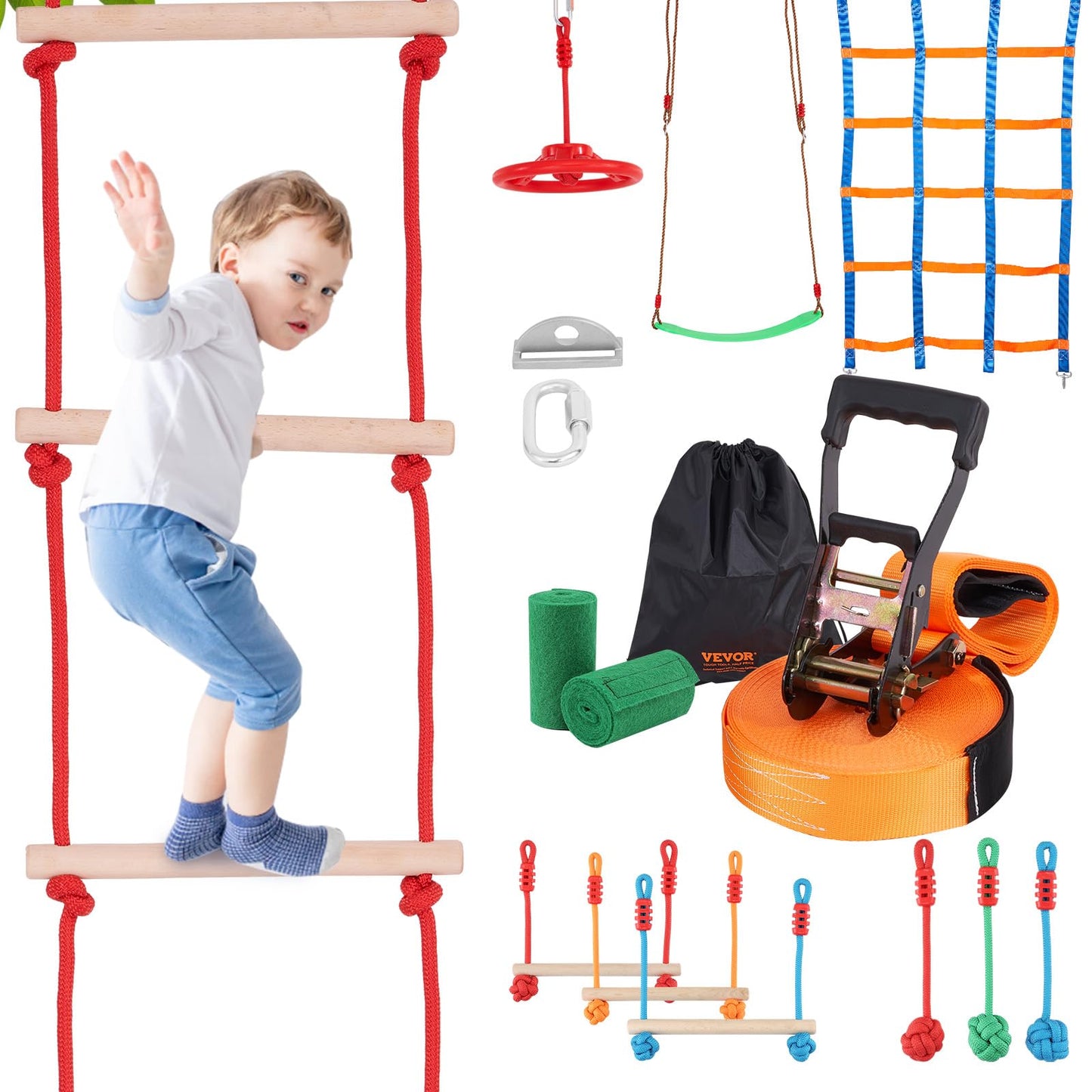 VEVOR 50ft Ninja Warrior Obstacle Course for Kids