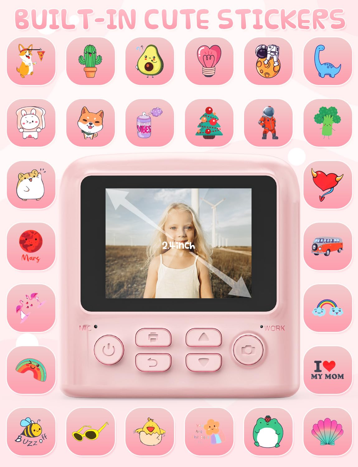 Kids Instant Print Camera with Flash Lights