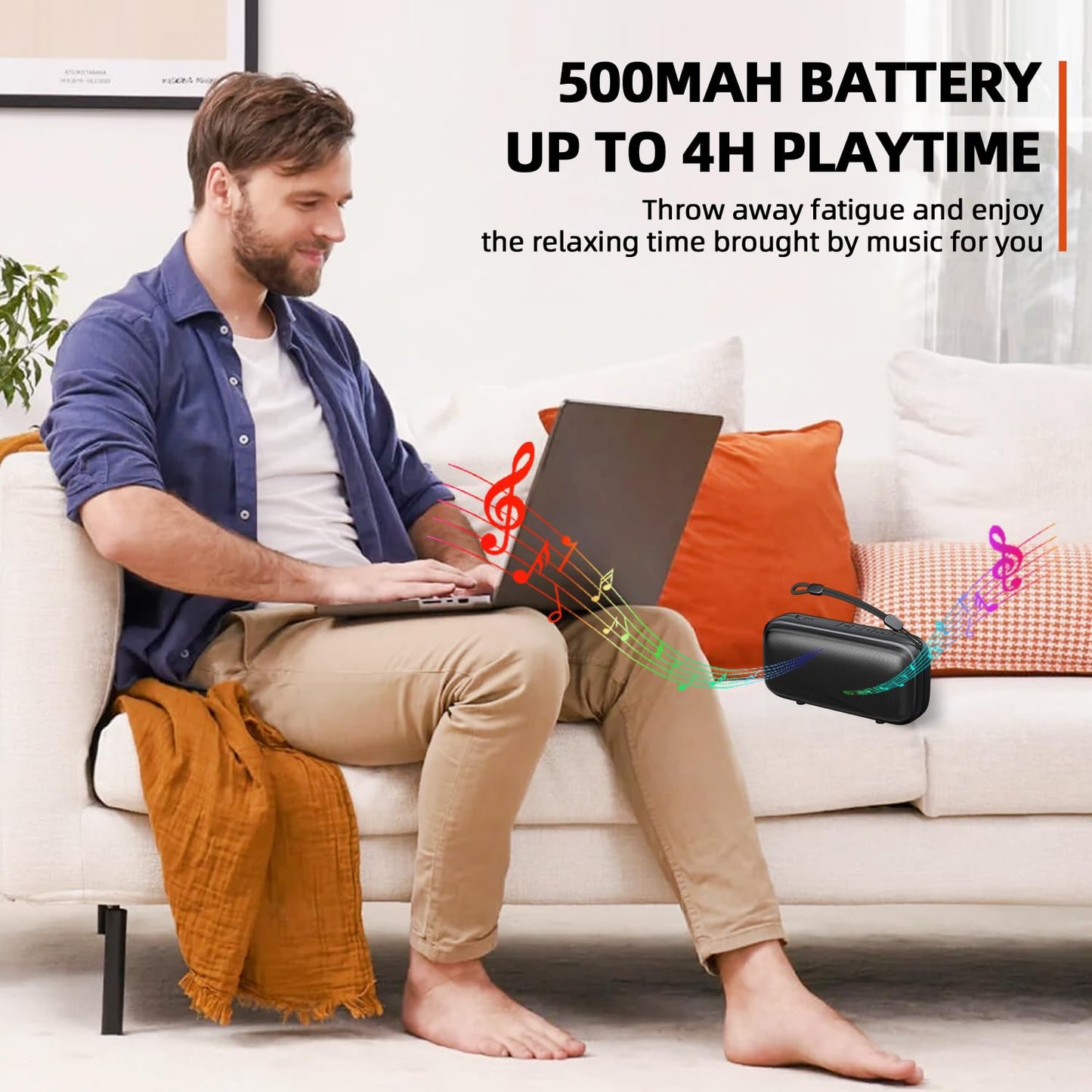 Portable Bluetooth Speaker with TWS and AUX Support