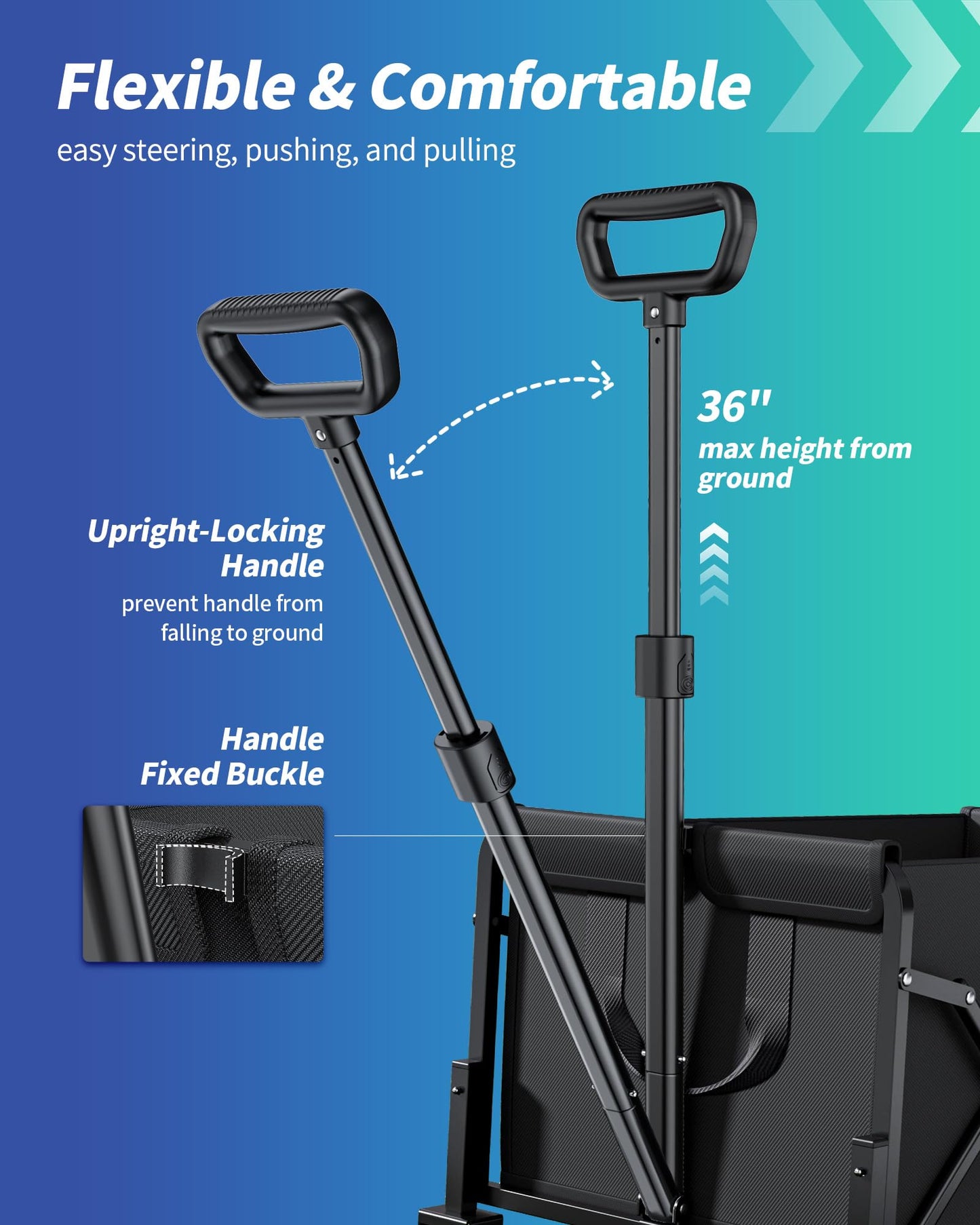 Ksend Foldable Utility Wagon for Groceries & Camping