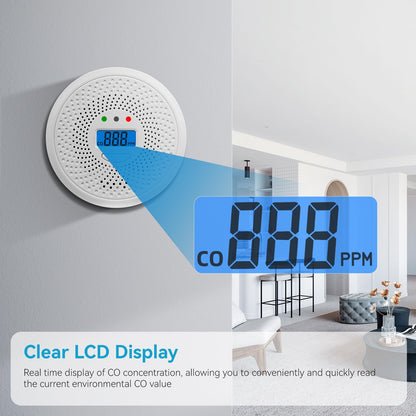 Carbon Monoxide Detector with LED Display Alarm