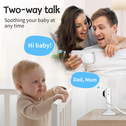 Simyke Video Baby Monitor with Camera No WiFi 1200ft Long Range, 2.8" Plug & Play Diaplay, Auto Night Vision, 5 Lullabies Portable Baby Sound Monitor, Baby Room Use, for Baby/Elderly