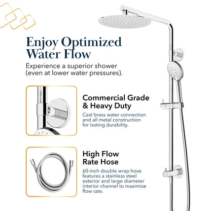 Rain Shower Head & Handheld Spray Combo, Gold