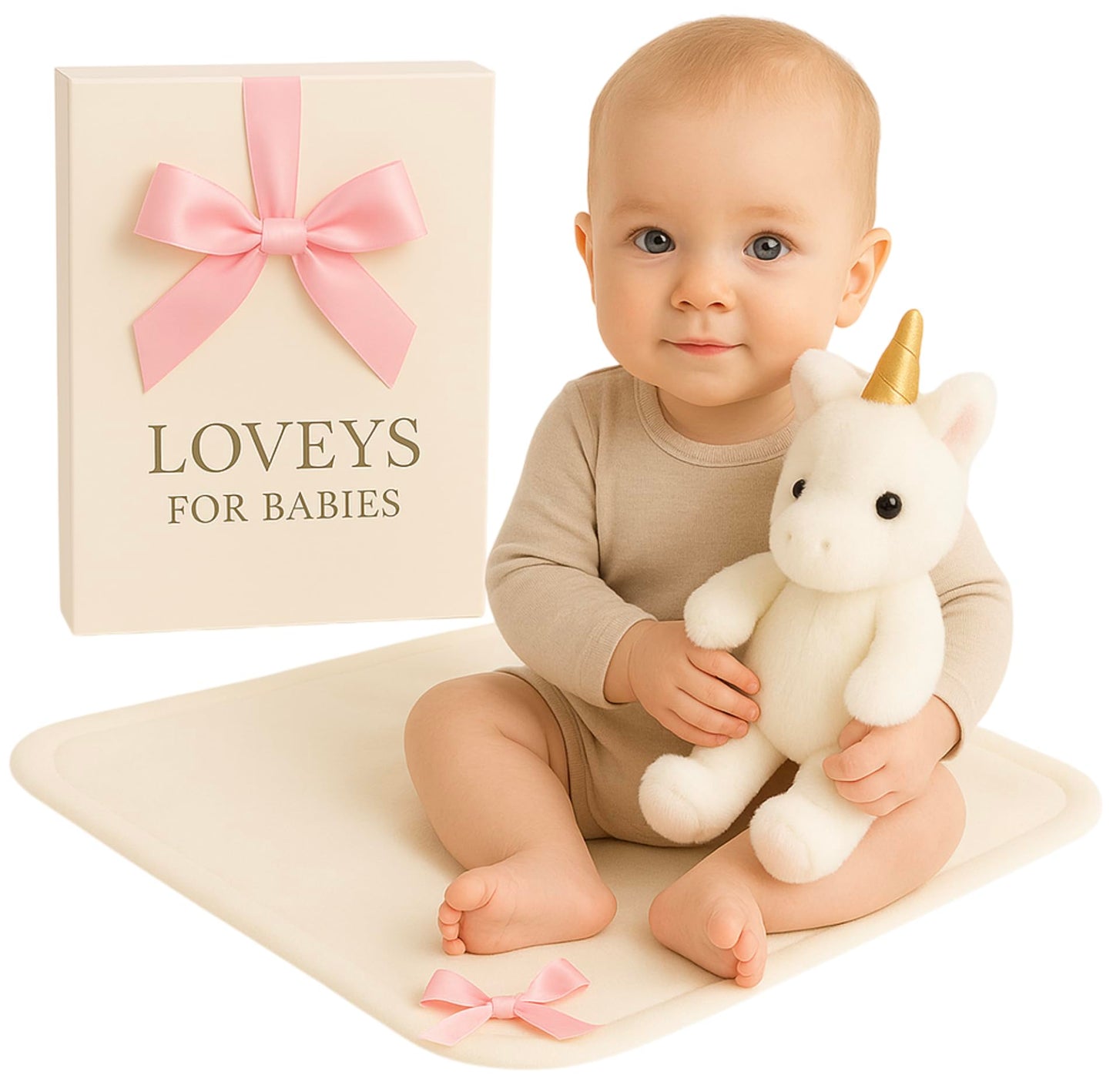 Unicorn Baby Lovey Security Blanket Plush Toy