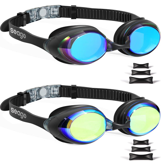 2 Pack Swimming Goggles with Anti-Fog & UV Protection