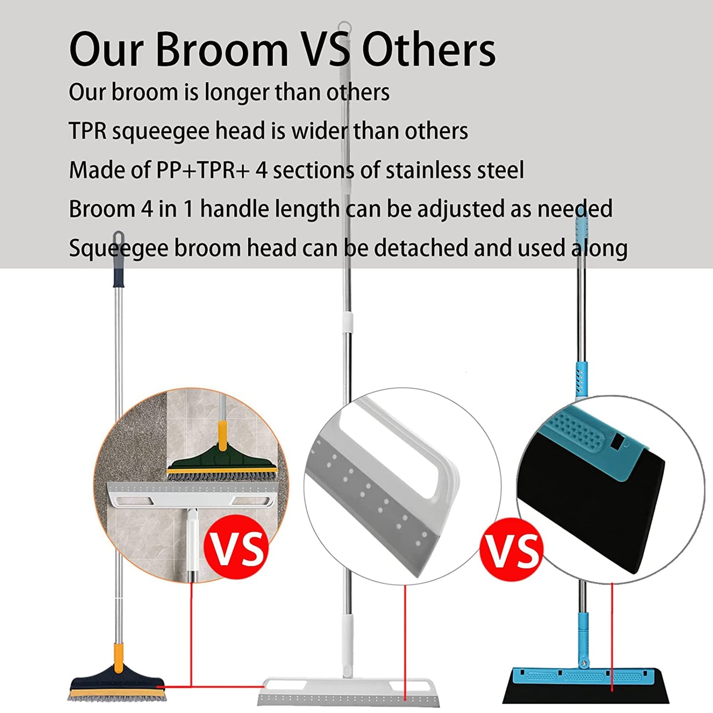 Multifunction Silicone Floor Squeegee for Cleaning