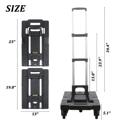 Folding Hand Truck Dolly with Adjustable Handle