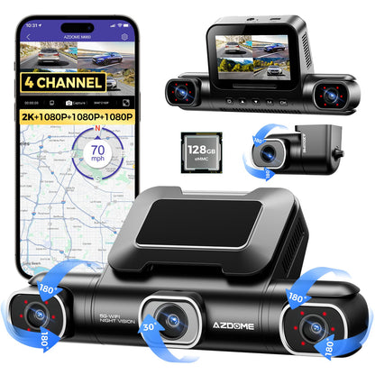 AZDOME 360° 4-Channel Dash Cam with Night Vision