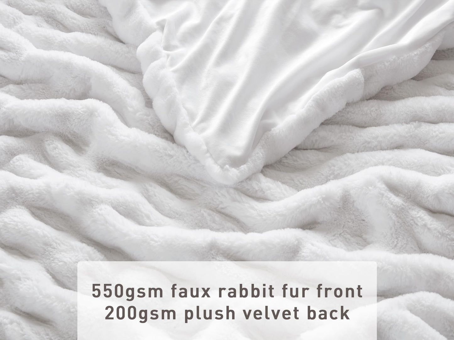 Soft Faux Rabbit Fur Throw Blanket 50"x60"