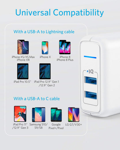 Anker Dual-Port 24W USB Wall Charger