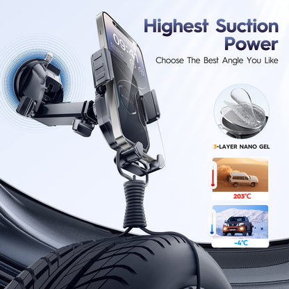 Eyemay Car Phone Holder Mount - [ Bumpy Roads Friendly ] Phone Mount for Car Dashboard Windshield Air Vent 3 in 1, Hand Free Mount for iPhone 14 13 12 Pro Max Samsung All Cell Phones