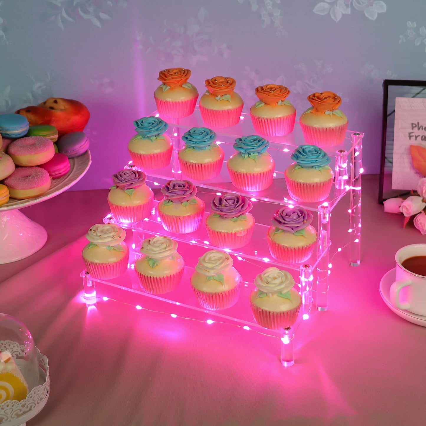 4-Tier Acrylic Display Shelf for Cakes and More