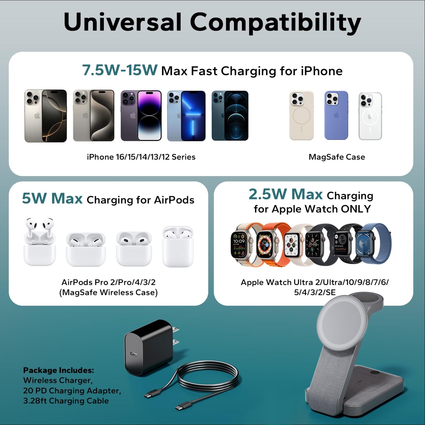 3-in-1 Wireless Charging Station for MagSafe