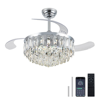 36in Retractable Ceiling Fan with Light