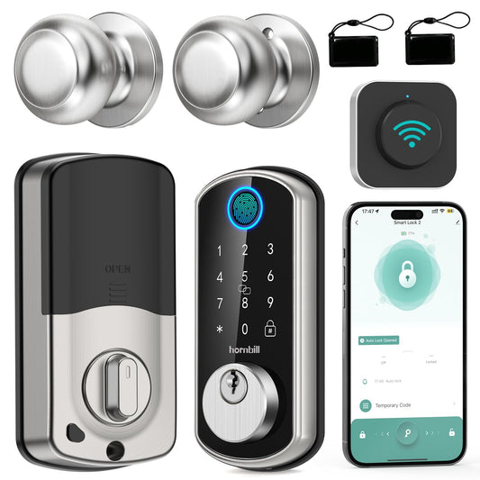 Smart WiFi Door Lock Set with Fingerprint Access