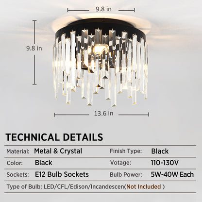 MAYNA Crystal Flush Mount Ceiling Light Chandelier