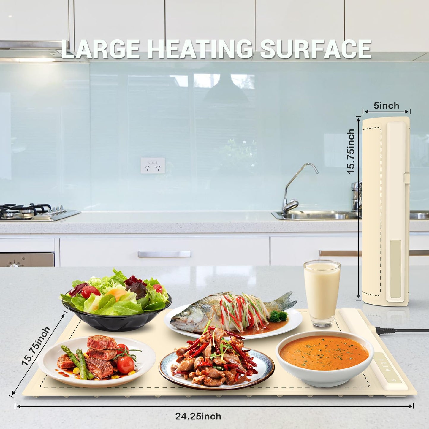 Electric Warming Tray with 3 Temperature Settings