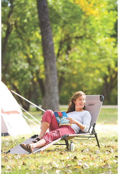 Coleman Converta Outdoor Folding Cot, Strong Steel Frame Supports Campers up to 6ft 2in or 225lbs, 4 Back & 2 Foot Positions Folds Compactly to Fit in Trunk