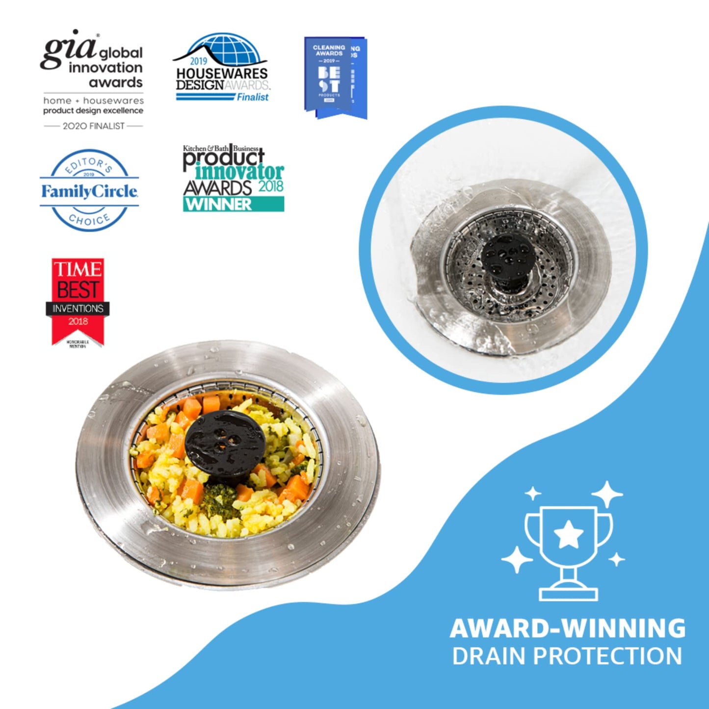 SinkShroom Clog-Free Stainless Steel Sink Strainer