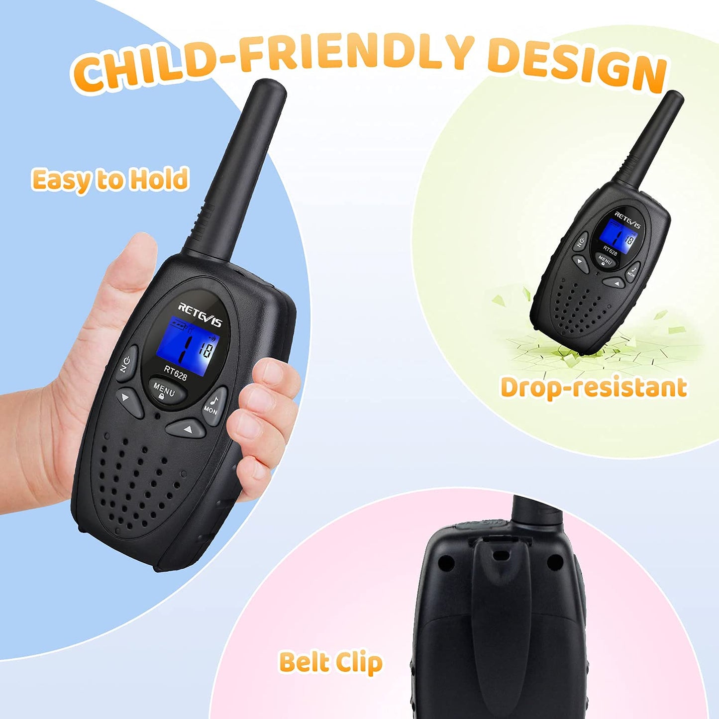 2 Pack Retevis Kids Walkie Talkies with VOX