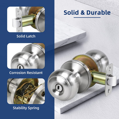 LOQRON Keyless Privacy Door Knob - Satin Nickel