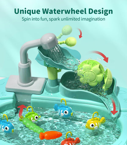 Geyiie Mini Kitchen Sink Toys with Running Water
