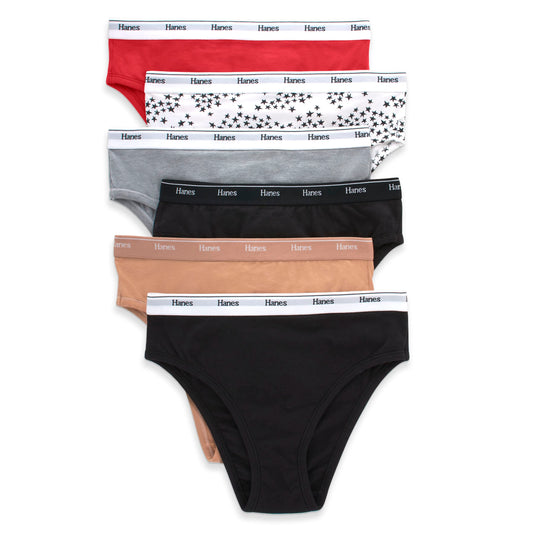 Hanes Women's Hi-Leg Cotton Underwear 6-Pack