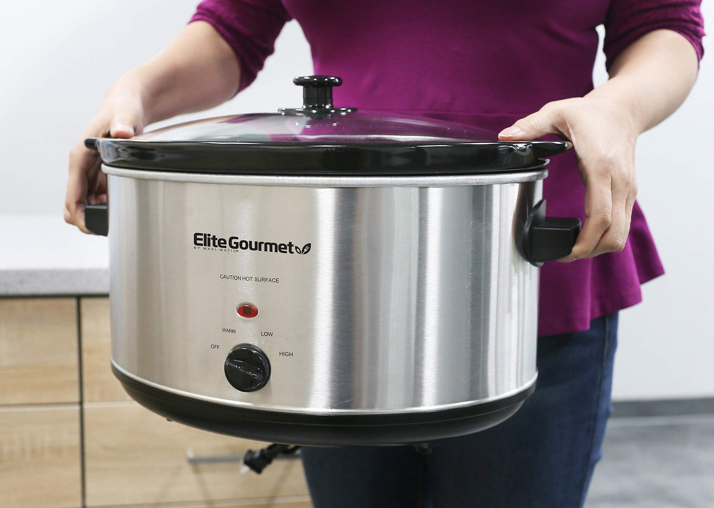 Elite Gourmet 8.5 Quart Stainless Steel Slow Cooker