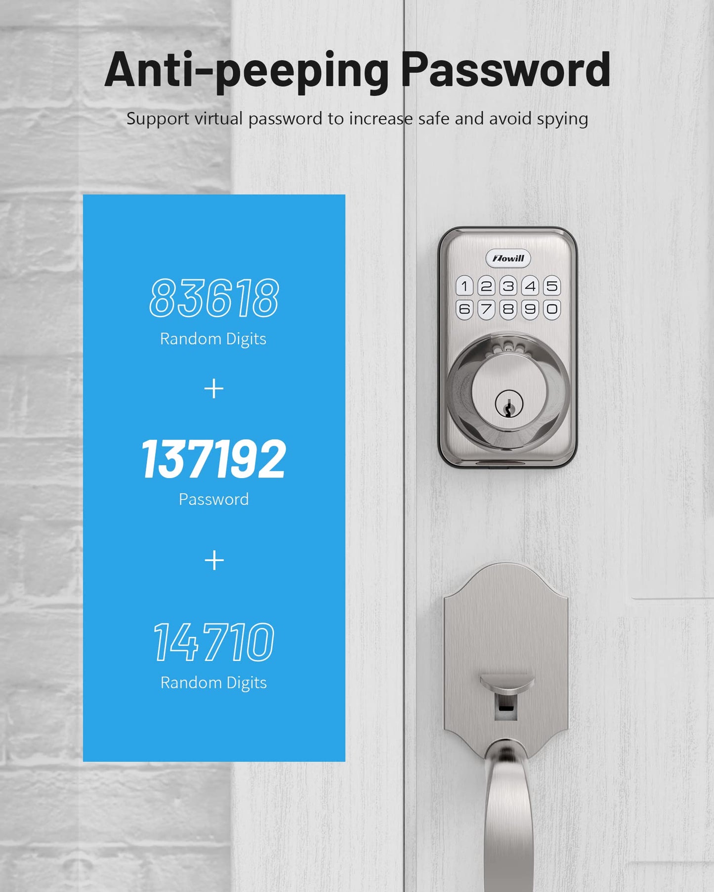 Electronic Keypad Deadbolt Door Lock, Satin Nickel