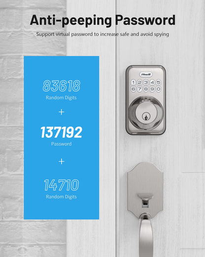 Electronic Keypad Deadbolt Door Lock, Satin Nickel