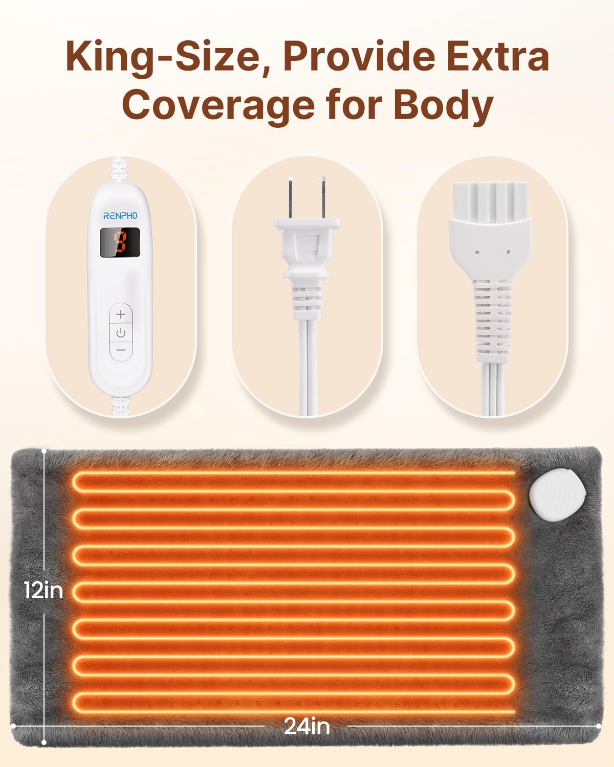 RENPHO Heating Pad for Back Pain Relief
