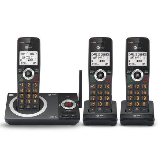 AT&T Cordless Phone with Answering Machine, 3 Handsets