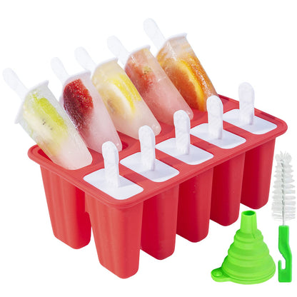 Silicone Popsicle Molds 10-Cavity Easy Release