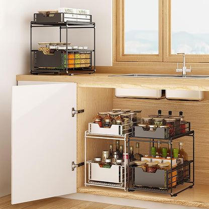 Under Sink Organizer with Sliding Drawer Storage
