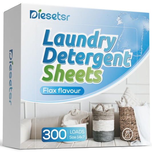 Diesetsr Laundry Detergent Sheets 300 Loads Laundry Sheets Detergent,Travel Laundry Detergent Sheet,Laundry Sheets ECO-friendly Plastic-Free,Clothes Washing Detergent Soap Sheets-Fresh Linen