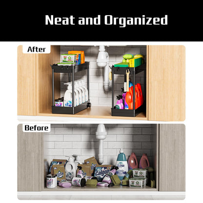 2 Pack Under Sink Organizer for Bathroom Storage