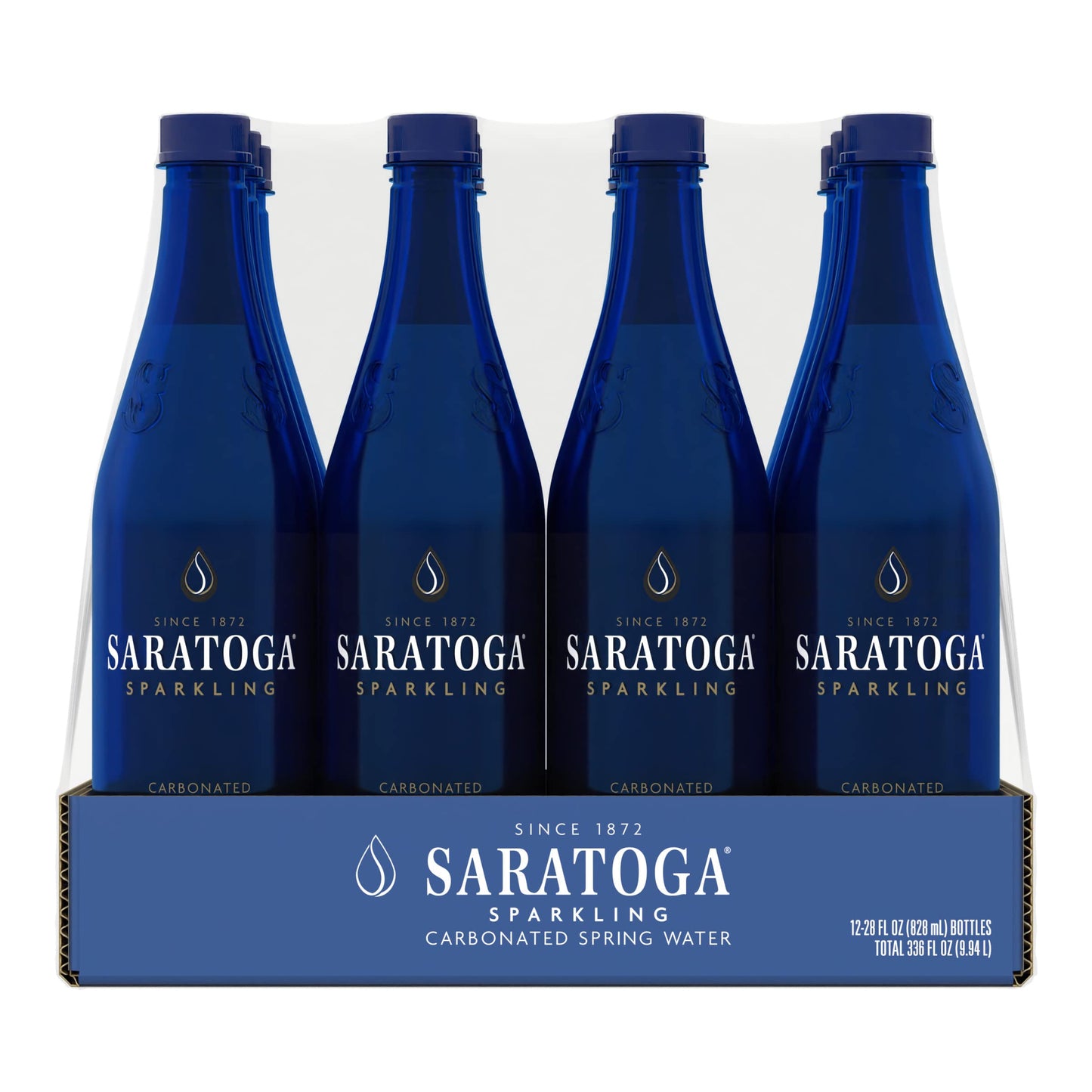 Saratoga Sparkling Water, Plastic Bottle, 28 oz, 12 Pack
