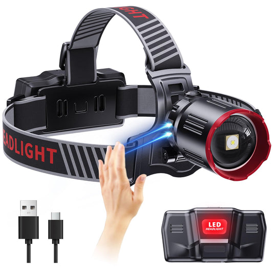 Rechargeable Zoomable LED Headlamp with 6 Modes