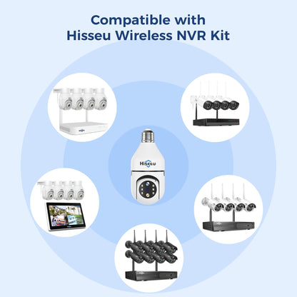 Hiseeu Wireless Light Bulb Security Camera 3MP