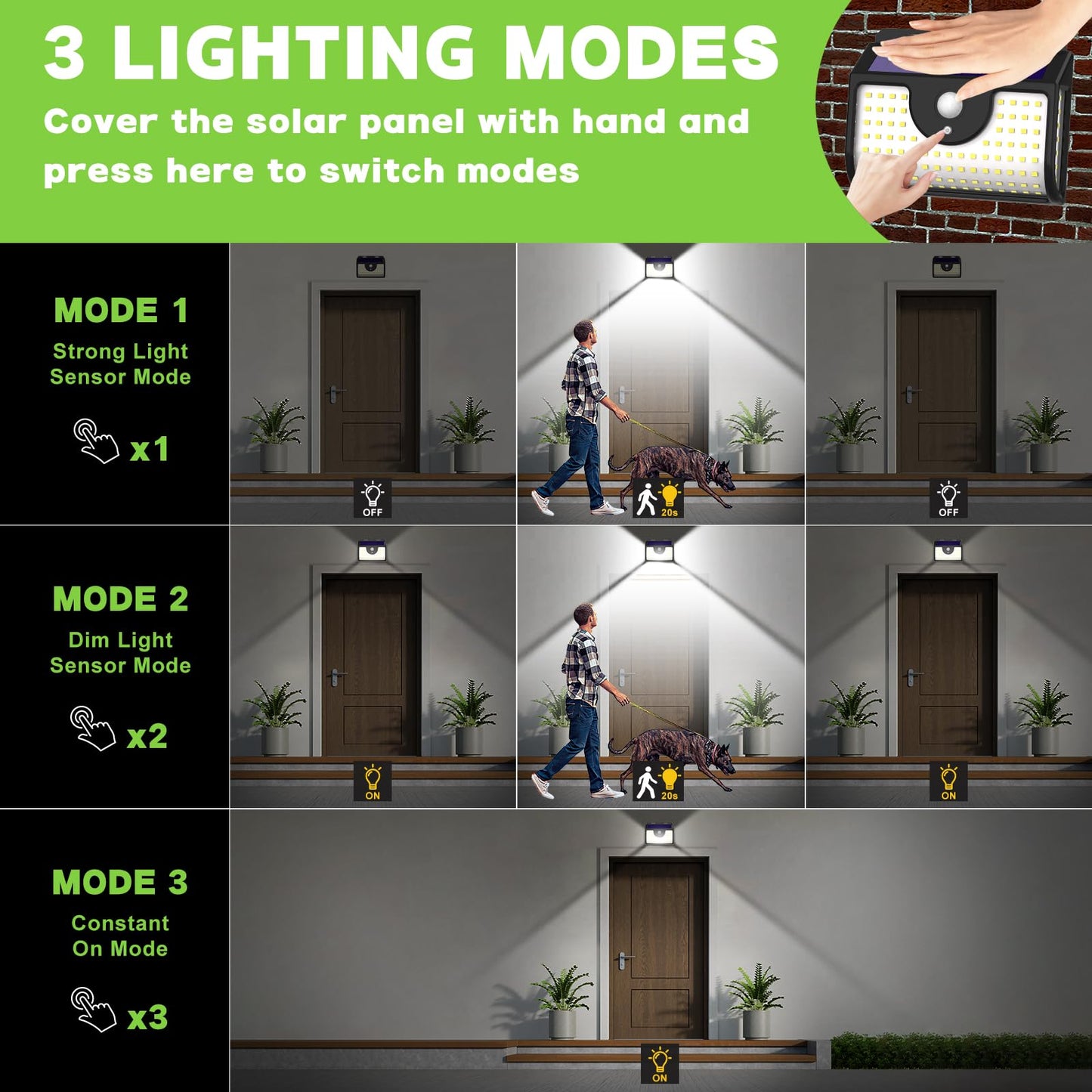 Ornnut 4-Pack Solar Motion Sensor Lights